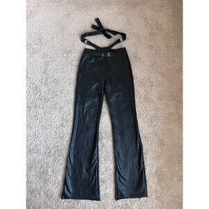 POSTER GRL Dolls Kill Shady Showdown Vegan Leather Flare Pant Black Size SMALL